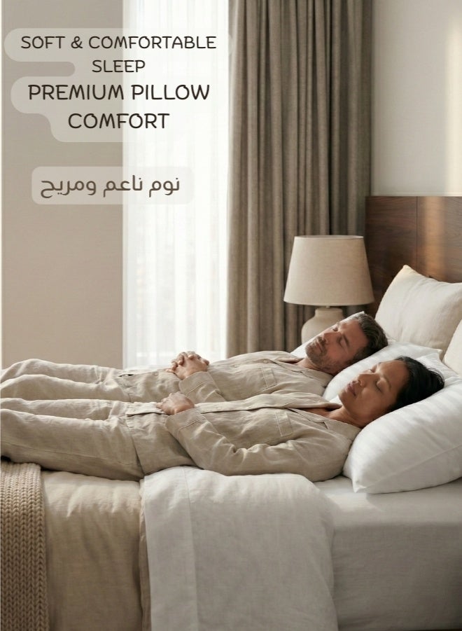 GTSOL Set of 2 Hotel-Style Sleeping Pillows – Soft Fluffy Microfiber, Hypoallergenic, Stripe Design, Back & Neck Support - Image 5